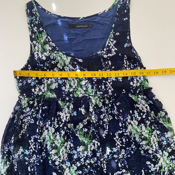 Calvin Klein Jeans Sleeveless Tiered Floral Maxi Dress Size S - Picture 10 of 13